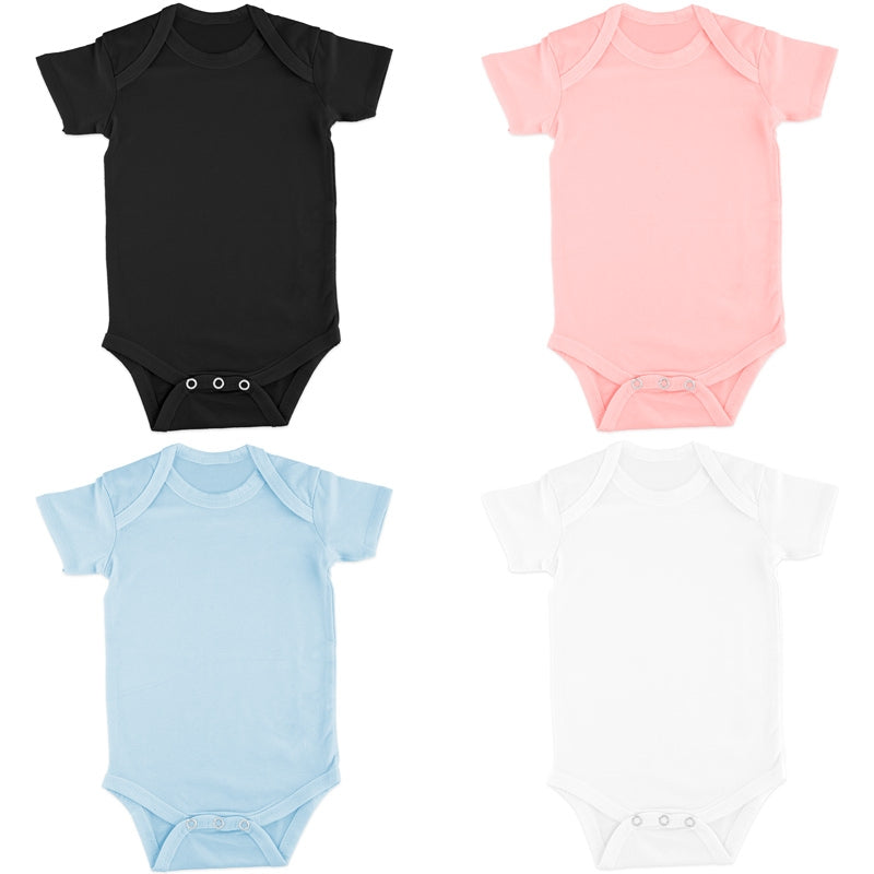 Body de bebé personalizado de manga larga en blanco, rosa, azul y negro