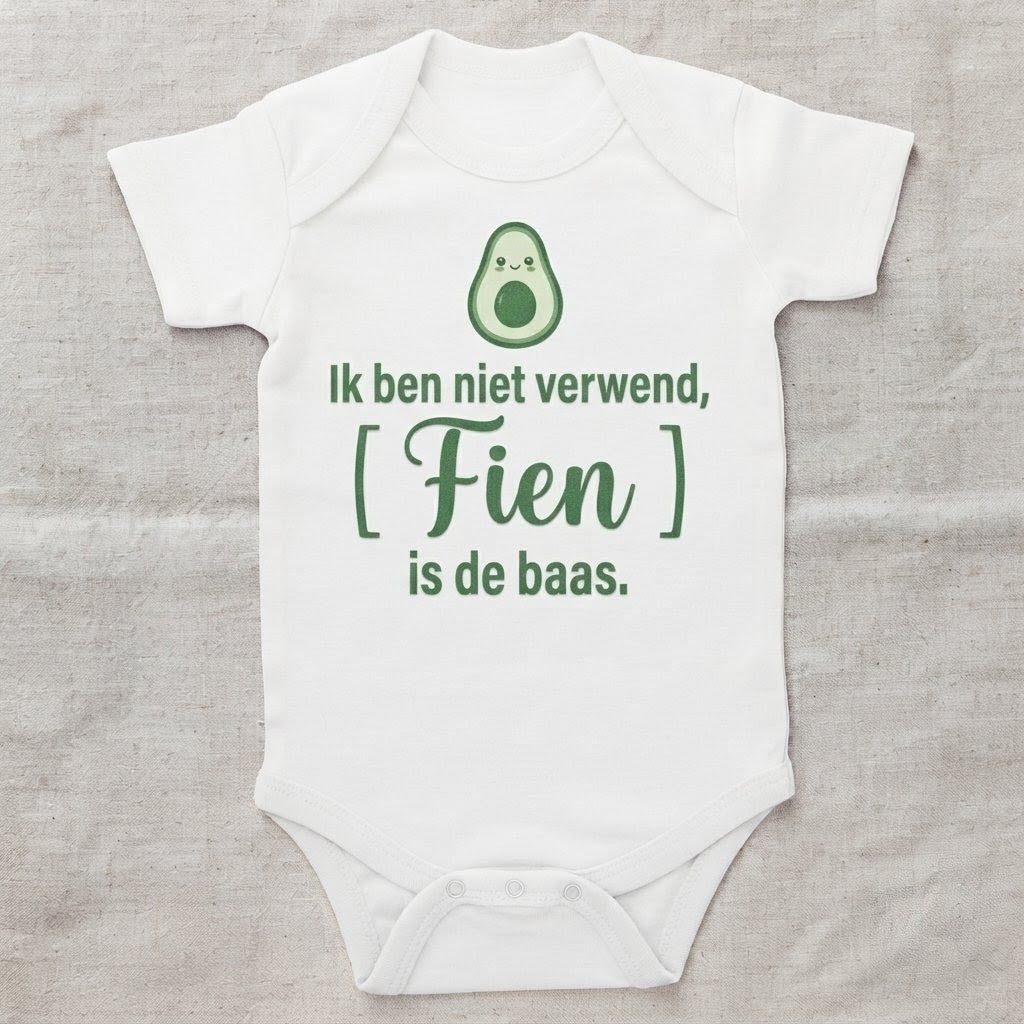 Body blanco de bebé personalizado con nombre y frase