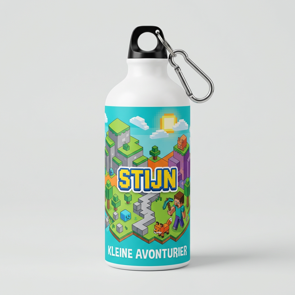 Detalle de la impresión personalizada sobre botella de acero inoxidable