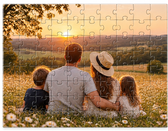 Gepersonaliseerde puzzel van 80 stukjes met familiefoto