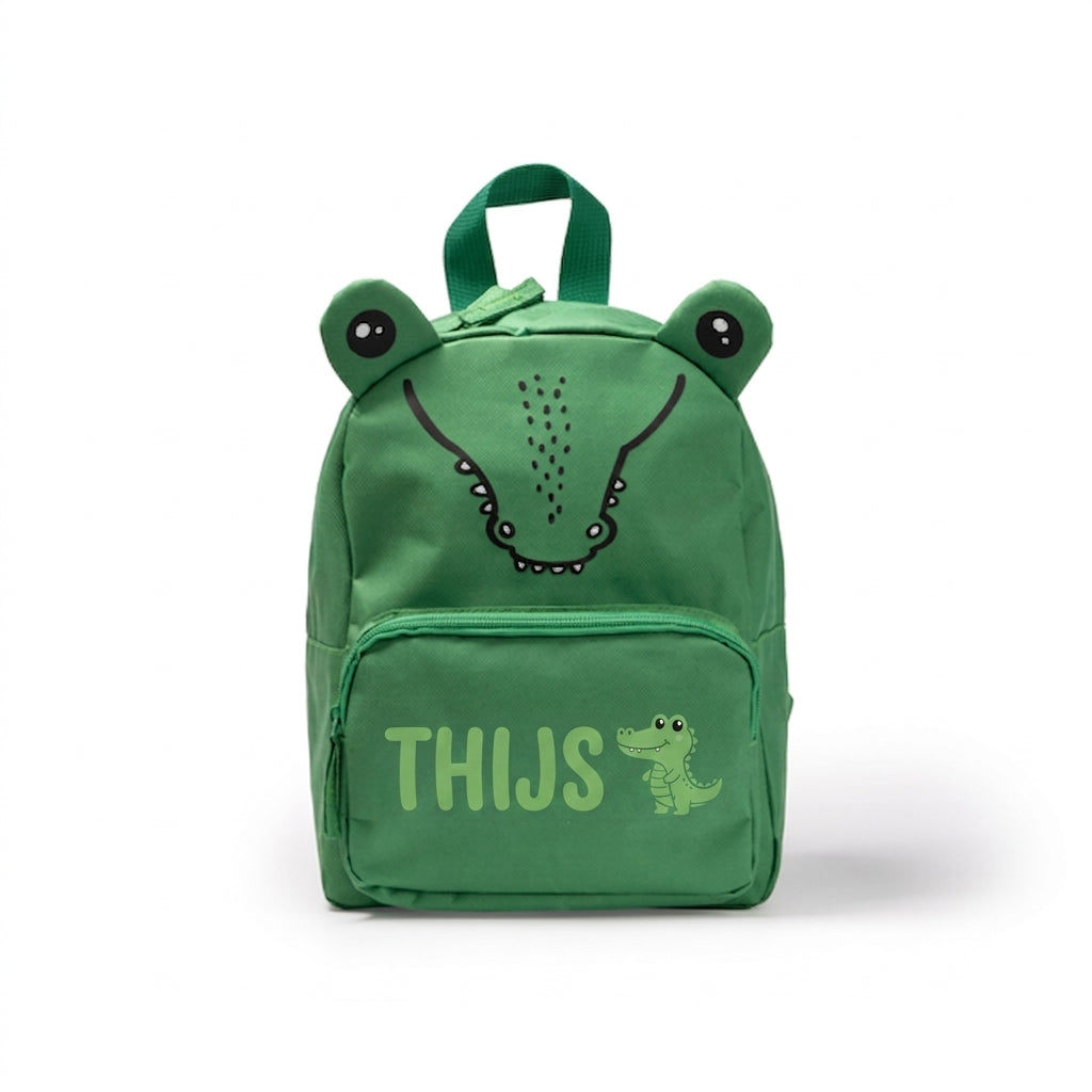 Mochila infantil personalizada con nombre y diseño de cocodrilo