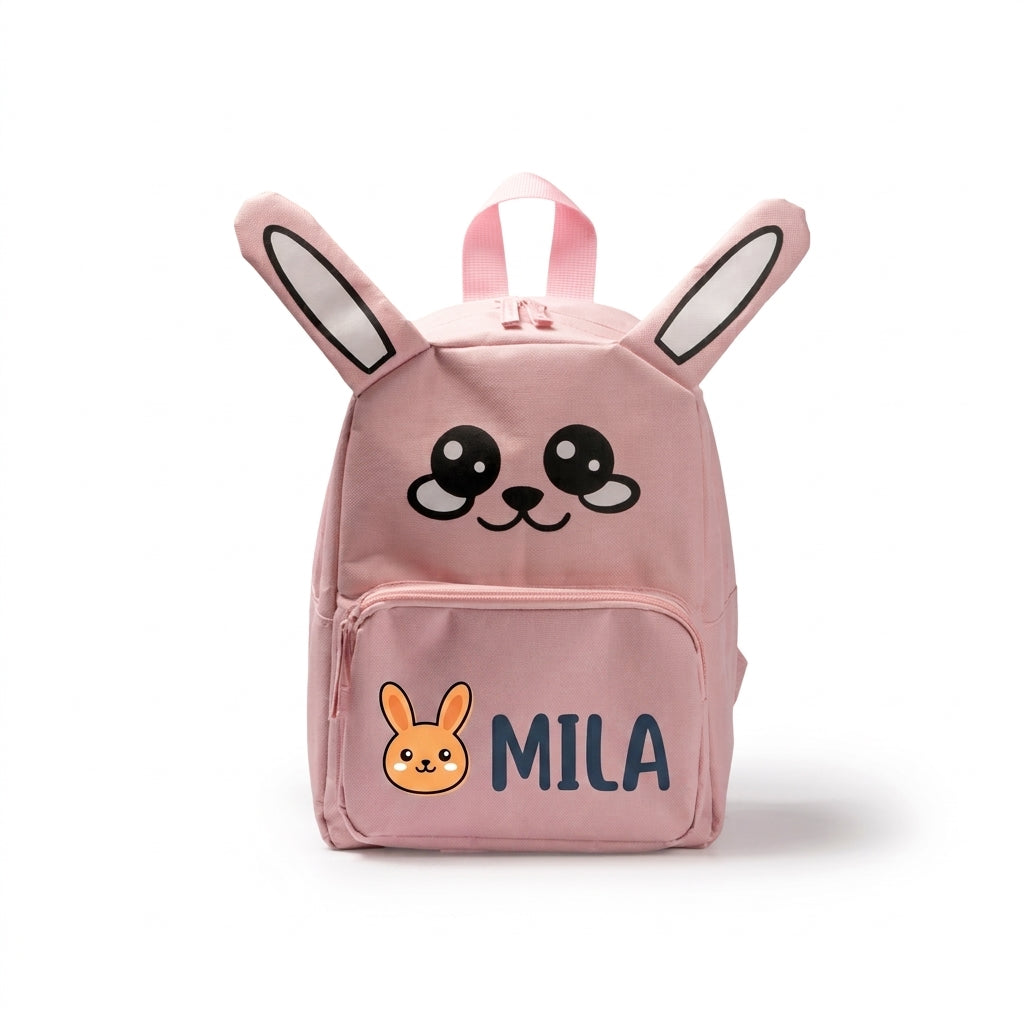 Mochila infantil personalizada con nombre y diseño de conejo