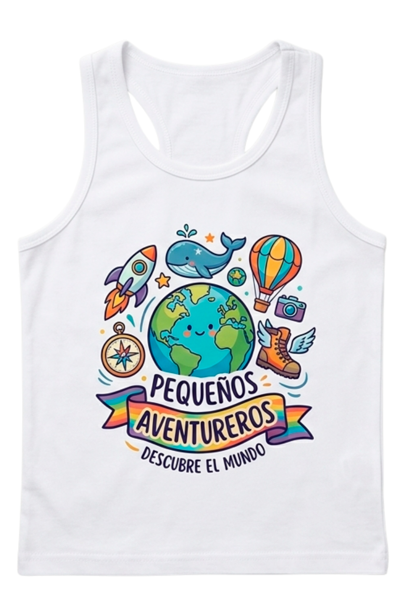 Camiseta Infantil de Tirantes Blanca – Perfecta para Personalizar