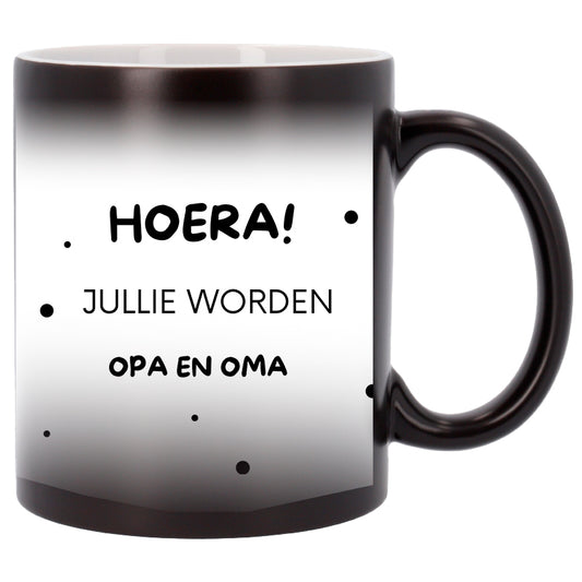 Taza mágica personalizada con texto